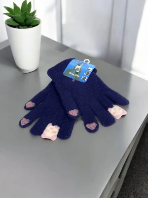 Оптом рукавиці-пальчата touch gloves (тонка в'язка) м.517-9 темно-синiй в асортименті - фото 1