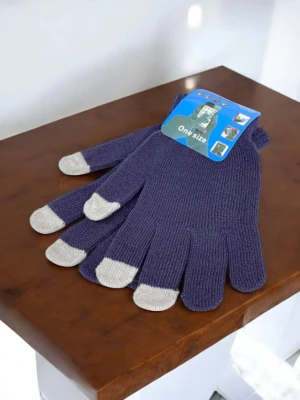 Оптом рукавиці-пальчата touch gloves (тонка в'язка)м.517-11 сливовий в асортименті - фото 1