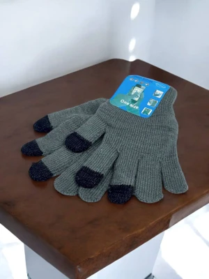 Оптом рукавиці-пальчата touch gloves (тонка в'язка)м.517-11 графітовий в асортименті - фото 1