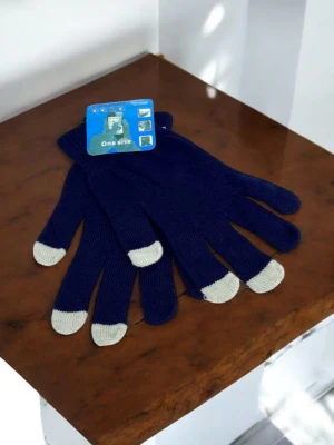 Оптом рукавиці-пальчата touch gloves (тонка в'язка)м.517-11 темно-синiй в асортименті - фото 1