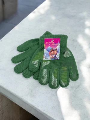 Оптом рукавиці-пальчата gloves дитячі (тонка в'язка) м.517-19 зелений в асортименті - фото 1