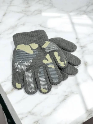 Оптом рукавиці-пальчата gloves дитячі (тонка в'язка) м.517-19 графітовий в асортименті - фото 1