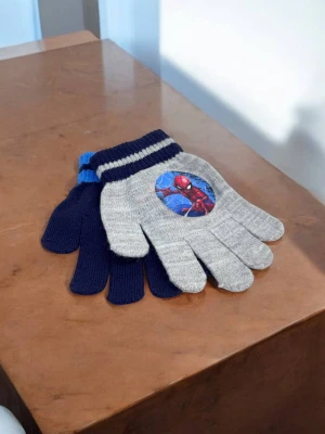 Оптом рукавиці-пальчата gloves дитячі (тонка в'язка) м.517-19 сіро-темно-синій в асортименті - фото 1