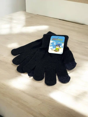 Оптом рукавиці-пальчата gloves (тонка в'язка) м.517-20 чорний в асортименті - фото 1
