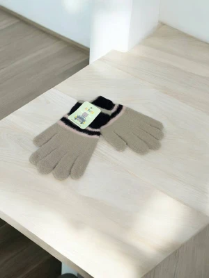 Оптом рукавиці-пальчата gloves дитячі (тонка в'язка) м.11/6 чорний в асортименті - фото 1