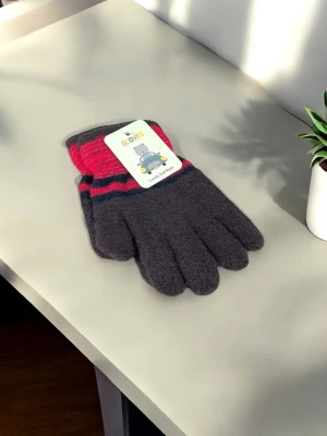 Оптом рукавиці-пальчата gloves дитячі (тонка в'язка) м.11/7 червоний в асортименті - фото 1