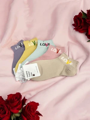 Оптом жіночі шкарпетки danjiang fashion (короткі) 1уп.10пар м.465-1 р.22-24 - фото 1