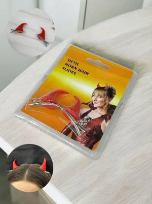 Оптом заколки для волосся "ріжки чортика" 2шт. м.588-23 - фото 1