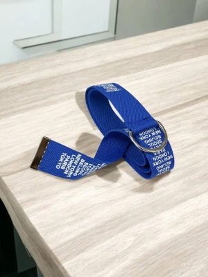 Оптом пасок текстильний з двома кільцями 3,8см м.8024 синiй в асортименті - фото 1