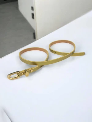Оптом жіночий пасок класичний (лакований) 1,5см м.xl-3/1 золотистий в асортименті - фото 1