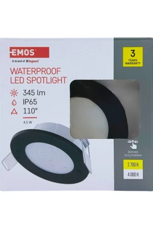 Оптом водостійкий світлодіодний точковий світильник 4,5w чорний в асортименті - фото 1