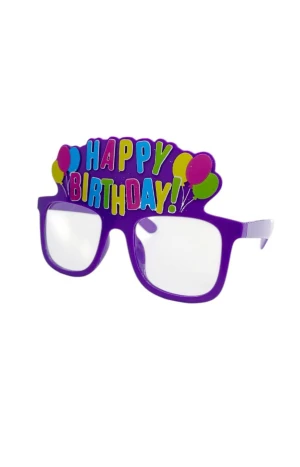 Оптом іграшкові окуляри "happy birthday" м.1 фiолетовий в асортименті - фото 1