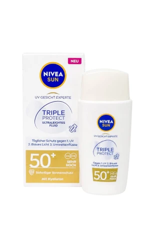Оптом сонцезахисний флюїд для обличчя "nivea sun" (spf 50+) 40мл. - фото 1