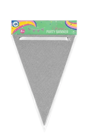 Оптом гірлянда паперова із прапорців "party universe" 6 м. сірий в асортименті - фото 1