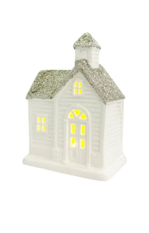 Оптом декоративний будиночок із led-підсвіткою (кераміка) м.3 - фото 2