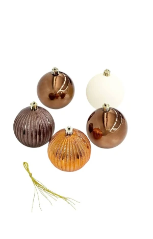 Оптом набір ялинкових іграшок-кулі "xmas" (пластик) d8 см. 5 шт.м.2 - фото 2