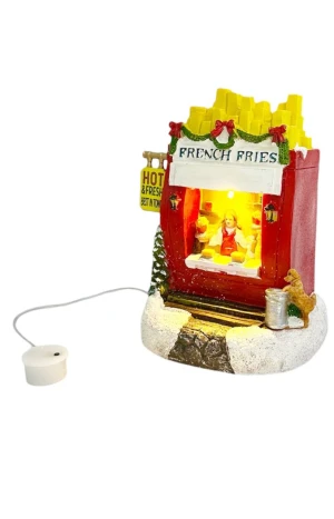 Оптом різдвяна декорація із led-підсвіткою french fries "magic village" (кераміка) - фото 3